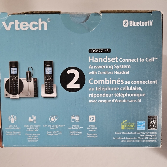 VTech DS6771-3 2-Handset DECT6.0 Connect to Cell Answering System Phone - Picture 2 of 3